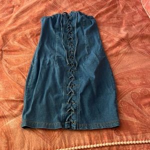 Denim tube dress